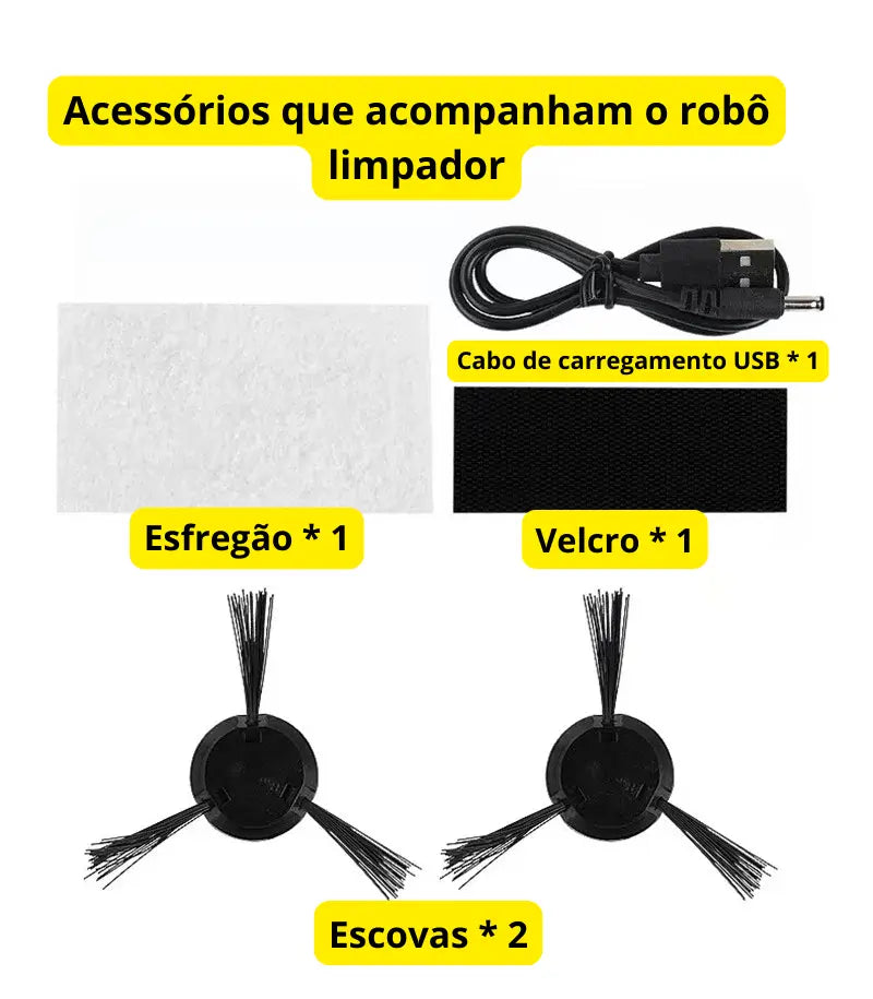 🌸 Robô Aspirador 3-em-1