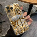 Capa de Celular com Cavalo Dourado e Brilho.