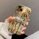 Capa de Celular com Cavalo Dourado e Brilho.