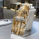 Capa de Celular com Cavalo Dourado e Brilho.
