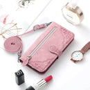 capa carteira cor rosa com lifestyle (perfume, relógio, batom)
