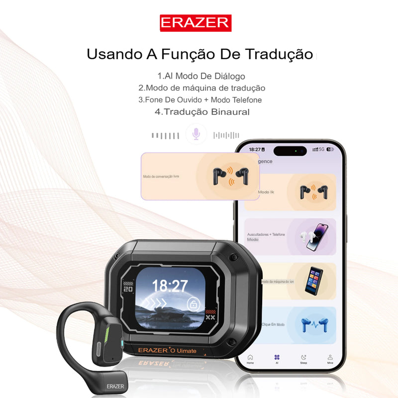 Fone de ouvido - Bluetooth, tradutor instantâneo