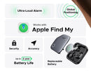 Rastreador UGREEN Smart Finder – painel demonstrativo das funções do rastreador, com bateria que pode durar até dois anos, e compartimento para reposição da bateria.