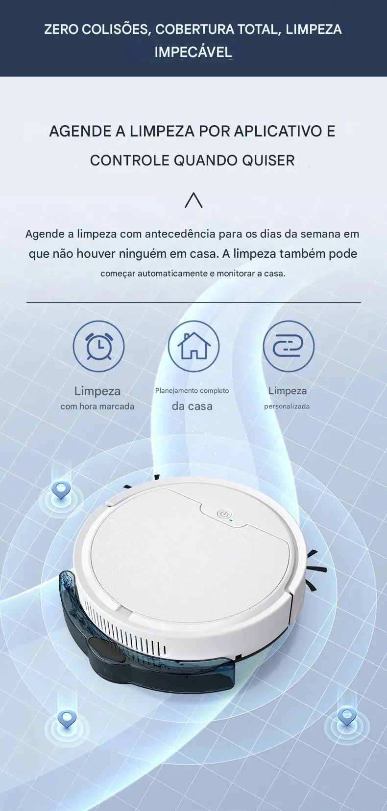 Robô Aspirador Inteligente 3 em 1